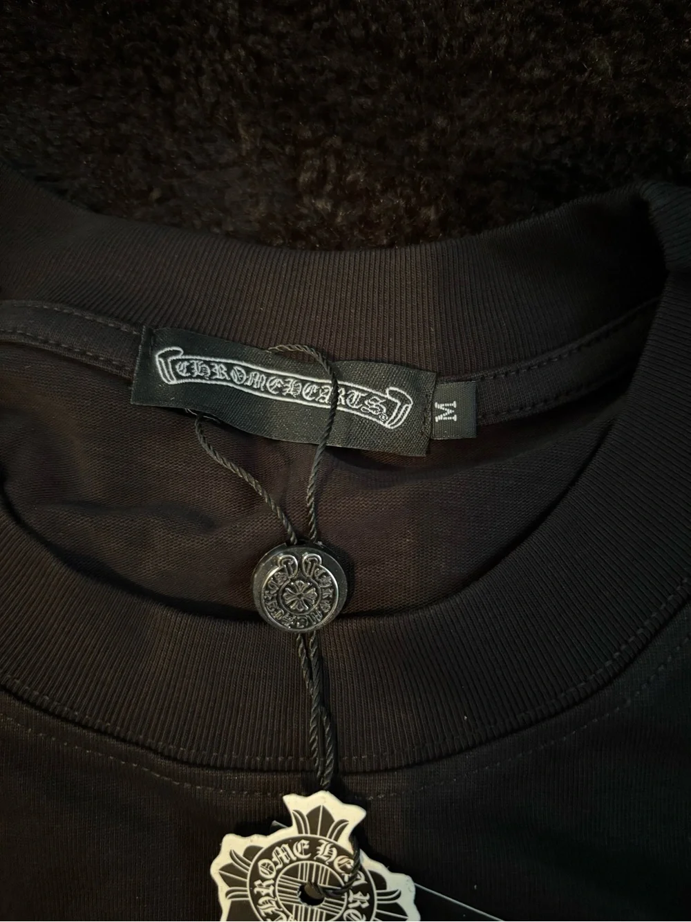 Chrome Hearts Black Short Sleeve Tee with White Logo - Picture 2 of 6